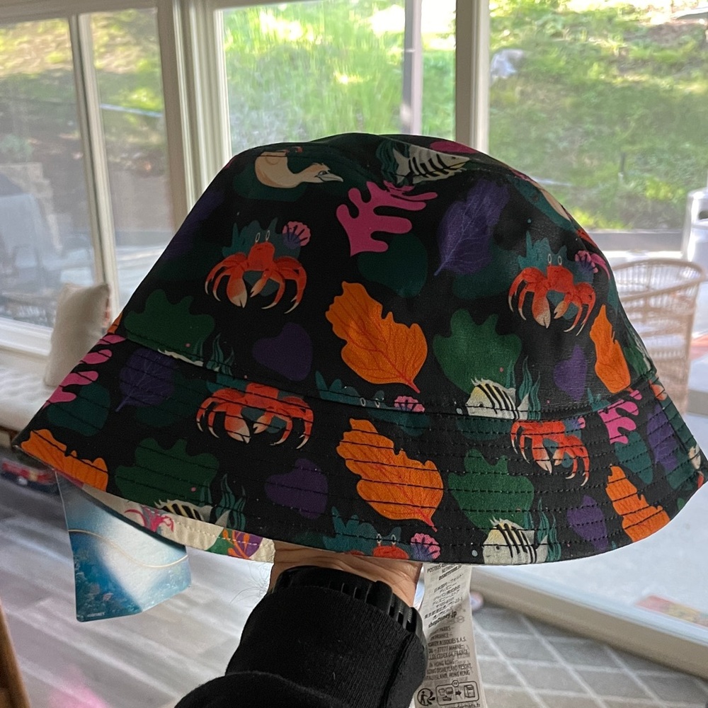 Little Mermaid Adult Bucket Hat - Navy with Orange and Pink - Picture 5 of 6
